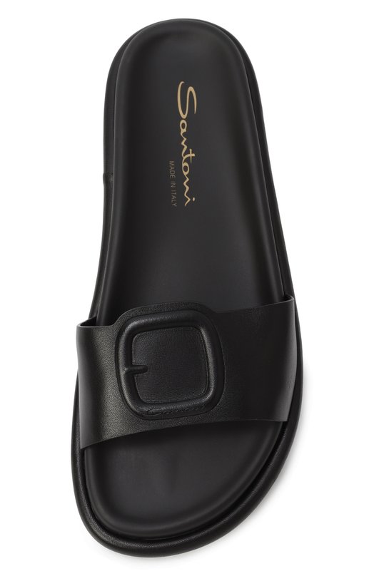 Кожаные шлепанцы Santoni WHXG71409G0MTKED Чёрный  WHXG71409G0MTKED Фото 6