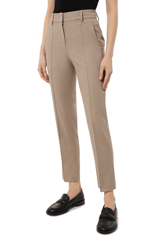 Хлопковые брюки Brunello Cucinelli MA126B1049 Бежевый  MA126B1049 Фото 3