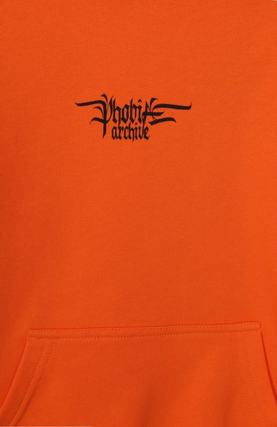 Хлопковое худи PHOBIA ARCHIVE оранжевого цвета по цене 11800 руб., арт. PHK00765, фото 3 Хлопковое худи PHOBIA ARCHIVE, арт. PHK00765, фото 3