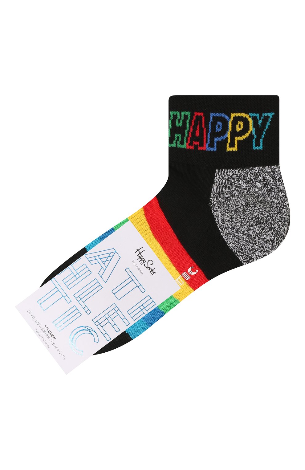 Носки rainbow stripe 1/4 crew HAPPY SOCKS, арт. ATSTR13, фото 1