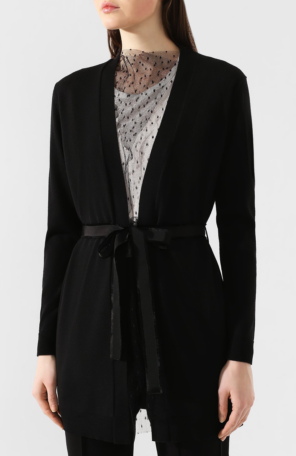Шерстяной кардиган REDVALENTINO черного цвета по цене 37500 руб., арт. TR3KAA53/4VM, фото 3 Шерстяной кардиган REDVALENTINO, арт. TR3KAA53/4VM, фото 3