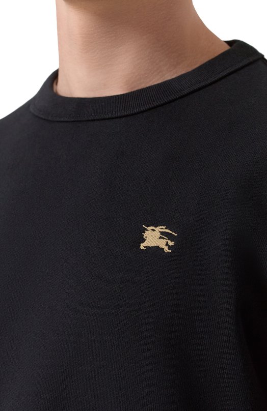 Хлопковый свитшот Burberry 8111026 Чёрный  8111026 Фото 5