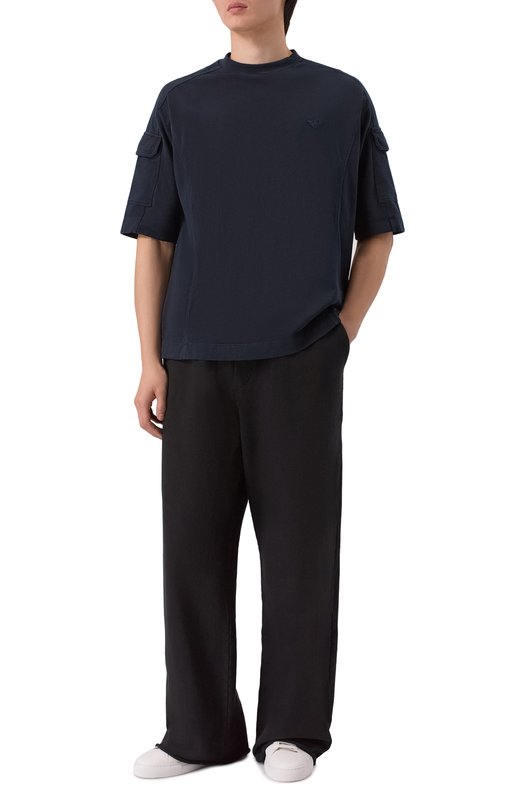 Хлопковая футболка Emporio Armani EM004910/AF13715 Синий  EM004910/AF13715 Фото 2