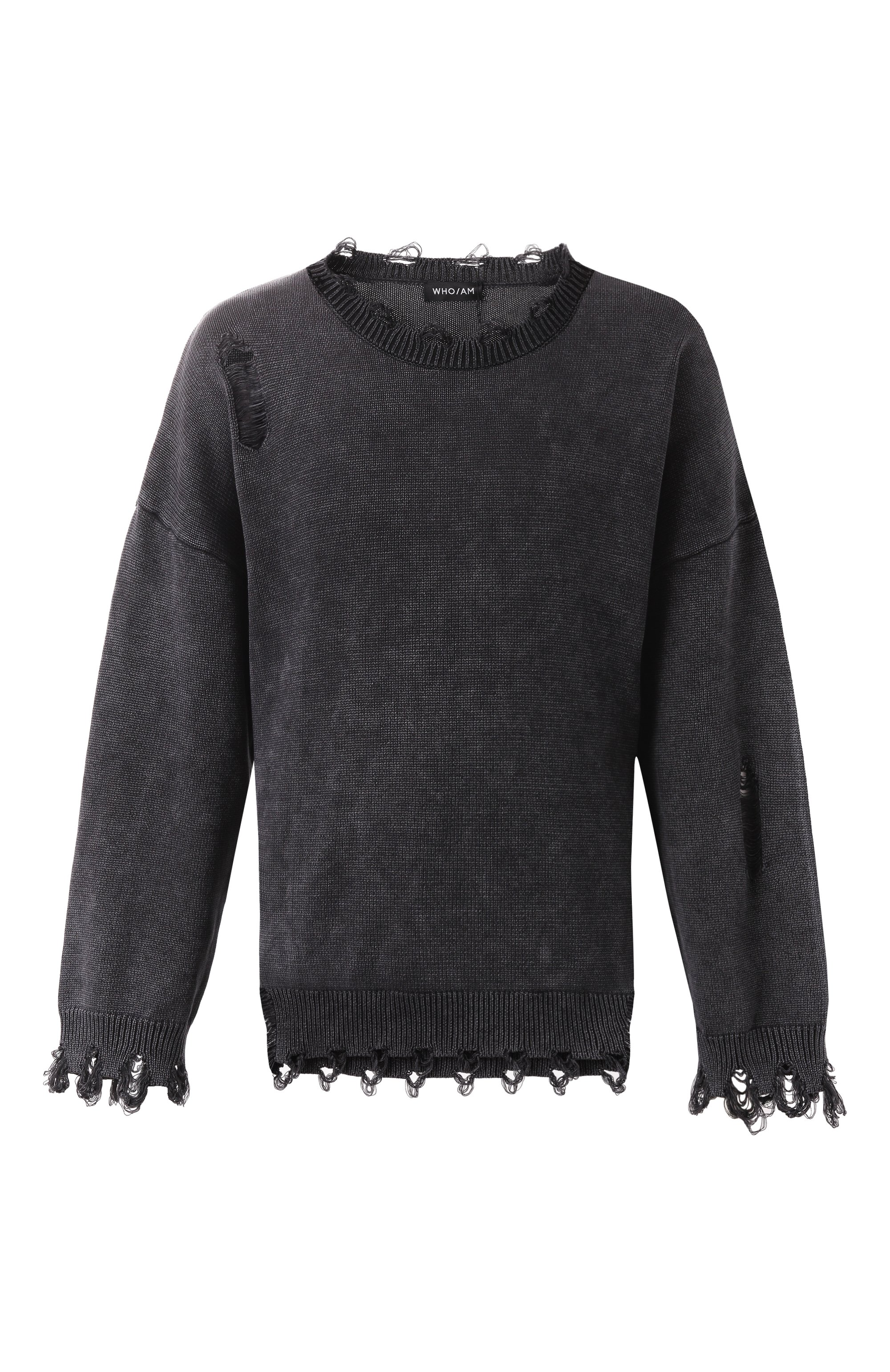 Хлопковый свитер WHO_AM, арт. MS1-WIM1-GRY, фото 1