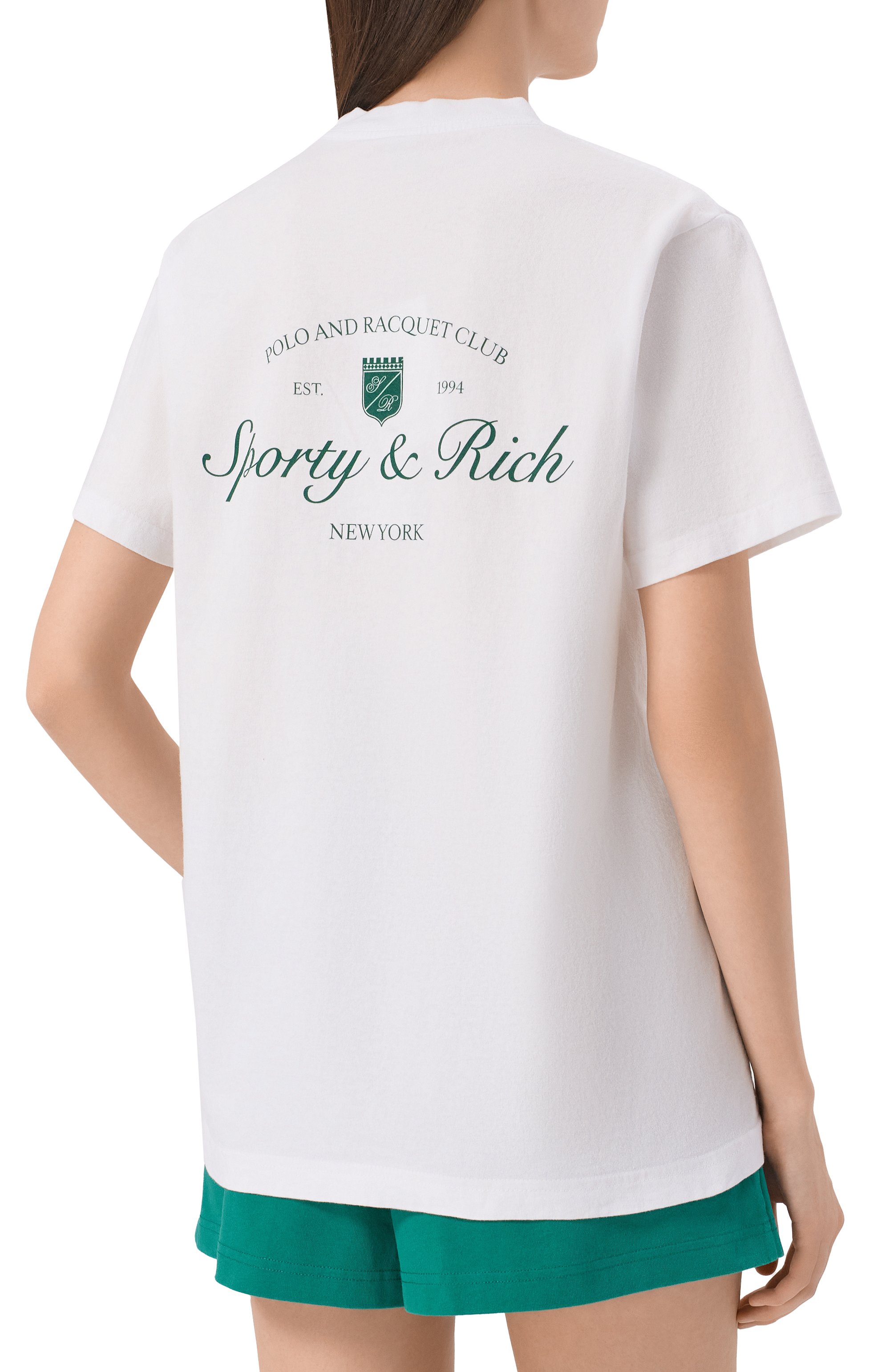 Хлопковая футболка SPORTY AND RICH, арт. T004361325WH01, фото 4