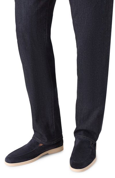 Замшевые лоферы DOUCAL'S темно-синего цвета по цене 56850 руб., арт. DU3413NWMAUZ274G, фото 3 Замшевые лоферы DOUCAL'S, арт. DU3413NWMAUZ274G, фото 3