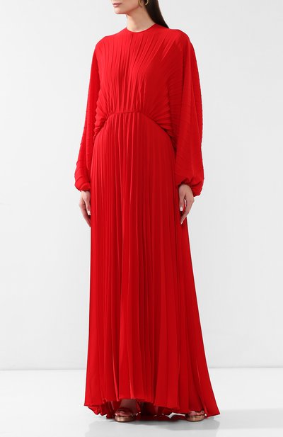 Шелковое платье VALENTINO красного цвета по цене 877000 руб., арт. RB0VD9001MH, фото 3 Шелковое платье VALENTINO, арт. RB0VD9001MH, фото 3