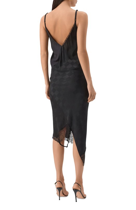 Платье из вискозы и шелка Moschino A0403/5535 Чёрный  A0403/5535 Фото 4
