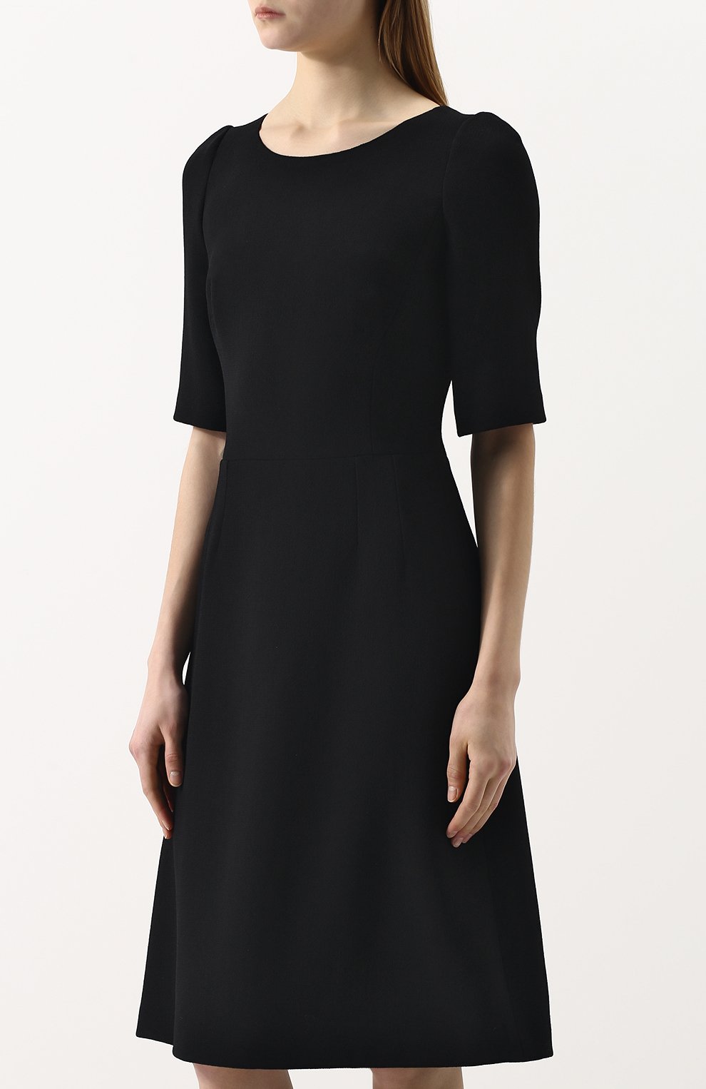 Однотонное приталенное платье-миди с коротким рукавом DOLCE & GABBANA, арт. F68A2Z/FU2TZ, фото 3