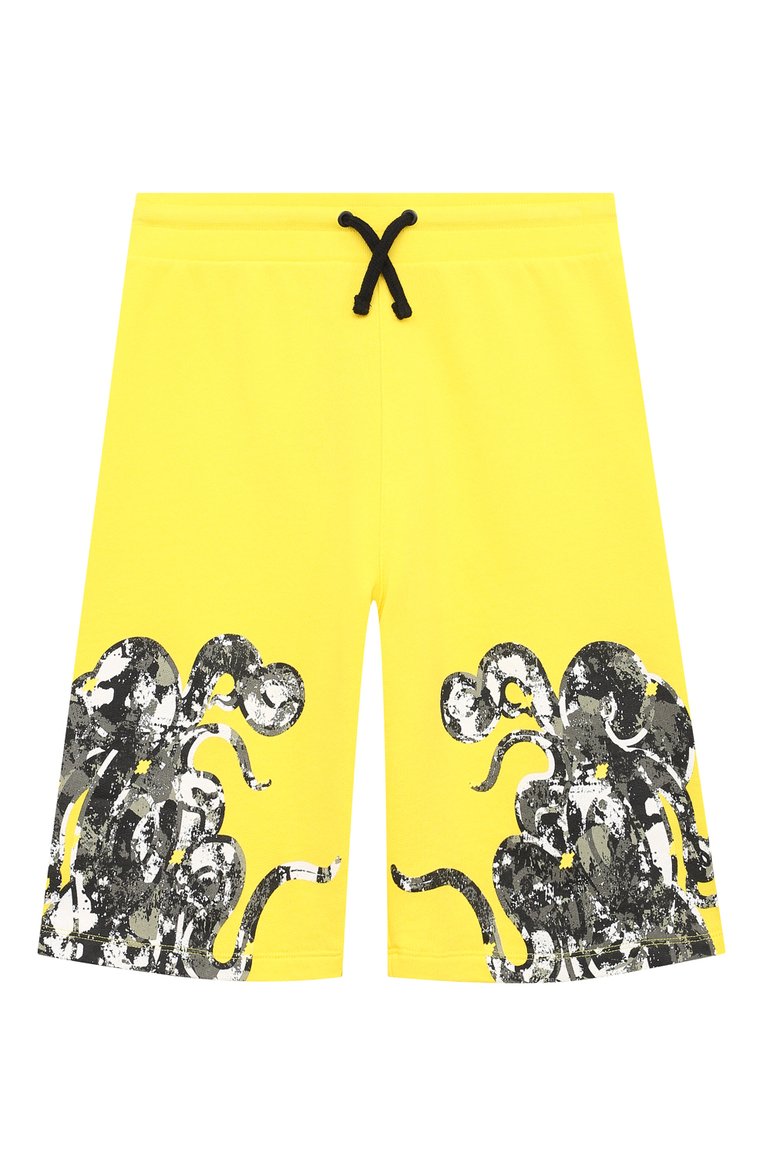 Детские хлопковые шорты MARCELO BURLON KIDS OF MILAN желтого цвета, арт. 21E/B/MB/3206/0020/8-14Y | Фото 1 (Мальчики Кросс-КТ: Шорты-одежда; Материал внешний: Хлопок; Региональные ограничения белый список (Axapta Mercury): RU; Нос: Не проставлено; Ростовка одежда: 8 лет | 128 см)
