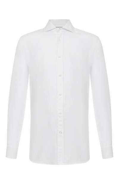 Мужская рубашка из хлопка и лиоцелла BRUNELLO CUCINELLI, арт. MY6370627