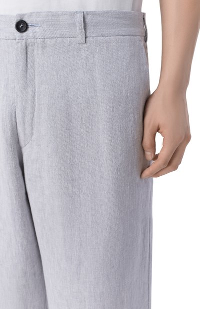 Льняные брюки HANNES ROETHER светло-серого цвета по цене 38600 руб., арт. BUL21LIT.6048, фото 5 Льняные брюки HANNES ROETHER, арт. BUL21LIT.6048, фото 5