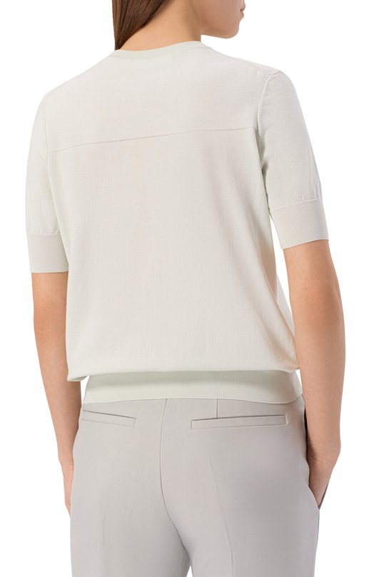 Хлопковый пуловер Jil Sander J02GC0117/J15383 Голубой  J02GC0117/J15383 Фото 4