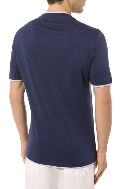 Футболка из хлопка и шелка BRUNELLO CUCINELLI, арт. MTS877427, фото 4