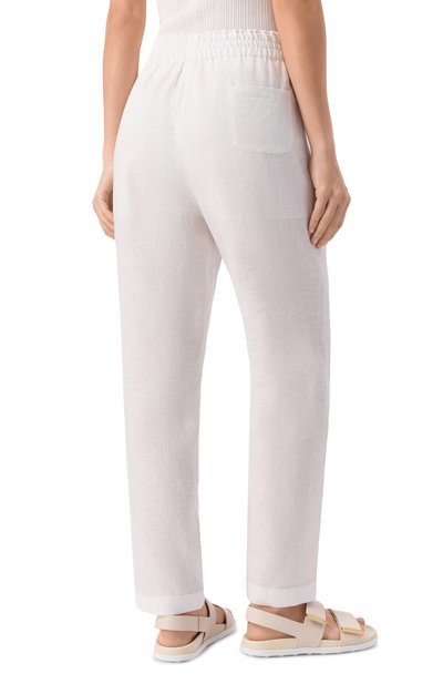 Льняные брюки EMPORIO ARMANI белого цвета по цене 52750 руб., арт. EW001575/TE14012, фото 4 Льняные брюки EMPORIO ARMANI, арт. EW001575/TE14012, фото 4