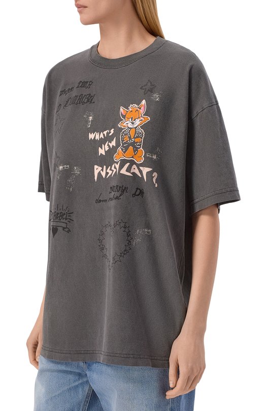Хлопковая футболка DOMREBEL WHATS NEW/T-SHIRT Серый  WHATS NEW/T-SHIRT Фото 3