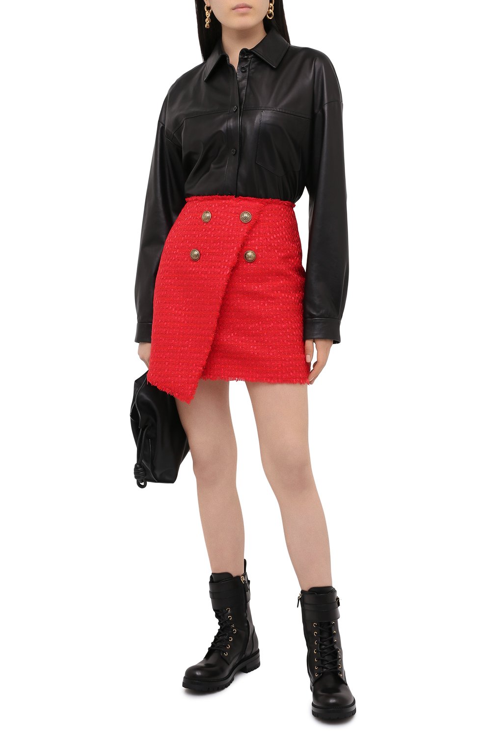 Юбка BALMAIN красного цвета по цене 142500 руб., арт. UF14059/X396, фото 3 Юбка BALMAIN, арт. UF14059/X396, фото 3