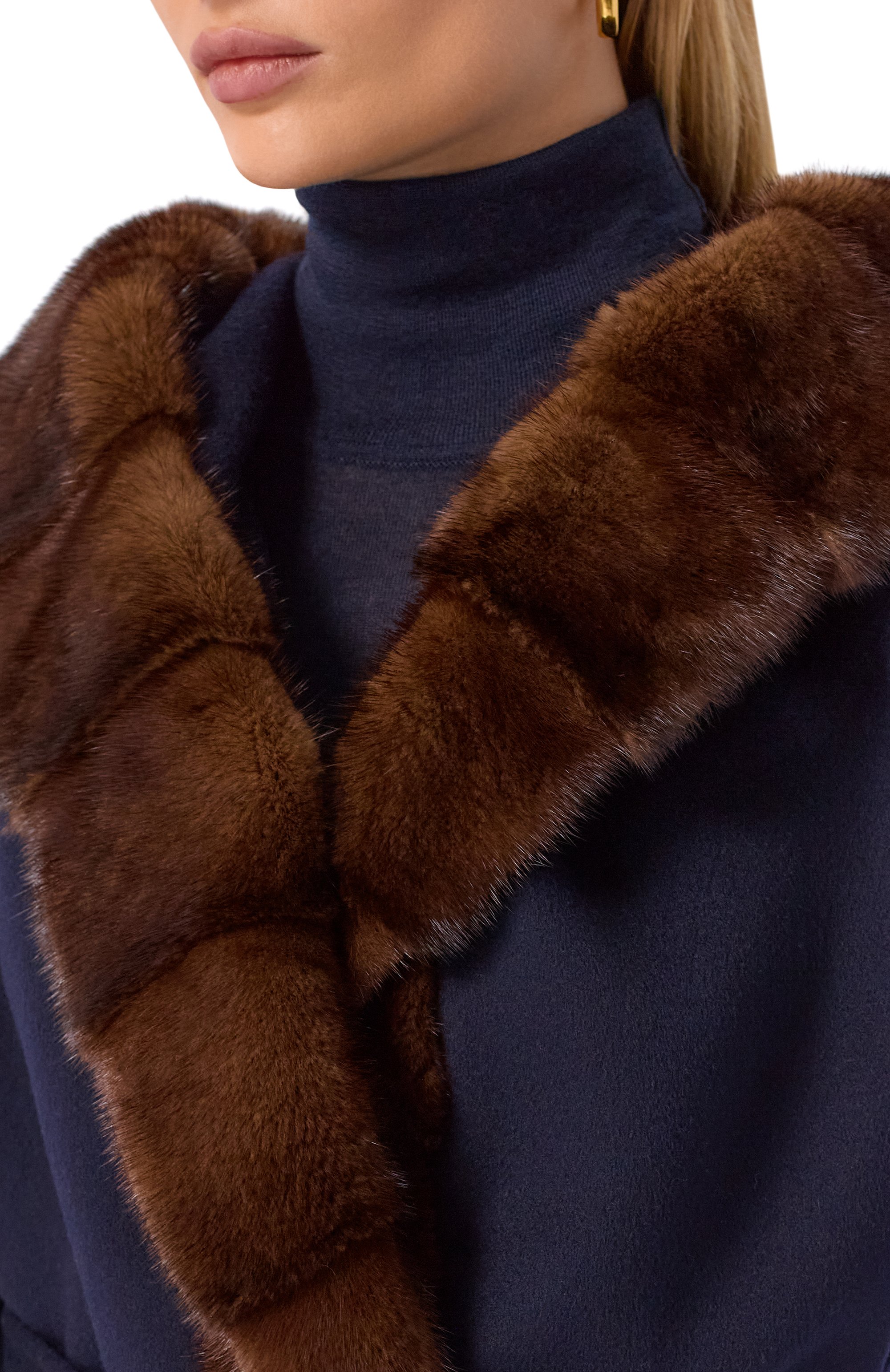 Кашемировое пальто с отделкой из норки KITON, арт. D60620DK05I3806, фото 5