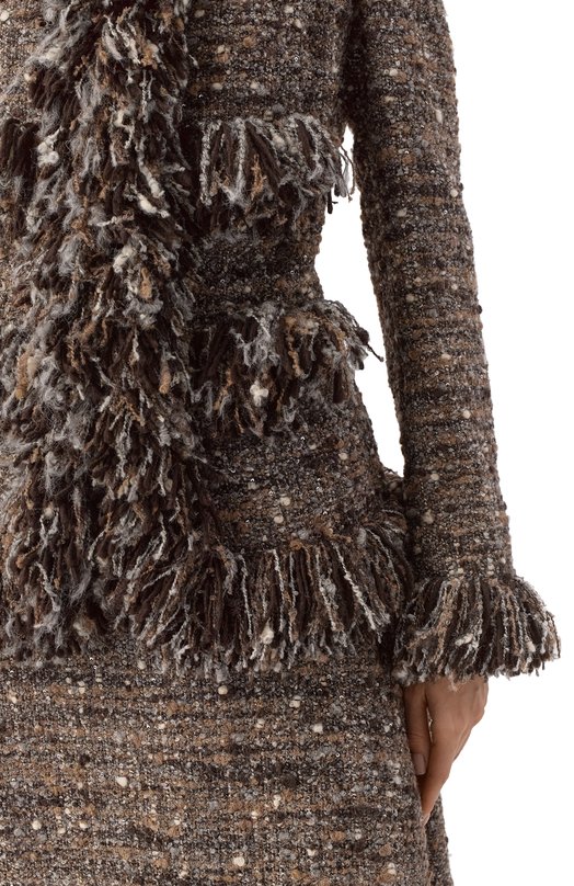 Шерстяной жакет Giambattista Valli 25FWSVCA6038/77GR0 Коричневый  25FWSVCA6038/77GR0 Фото 5