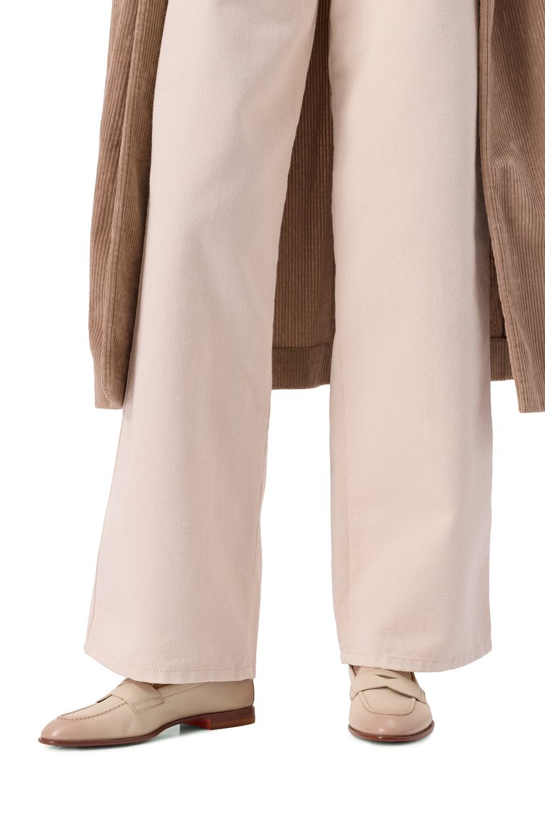Женские кожаные пенни-лоферы SANTONI бежевого цвета, арт. WUSG59962HAFSLGA | Фото 3 (Материал внешний: Натуральная кожа; Материал внутренний: Натуральная кожа; Подошва: Плоская; Каблук высота: Низкий)