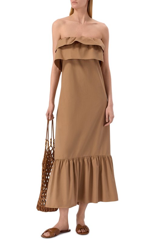 Кожаные шлепанцы Saint Laurent 860614/AADF0 Коричневый  860614/AADF0 Фото 3