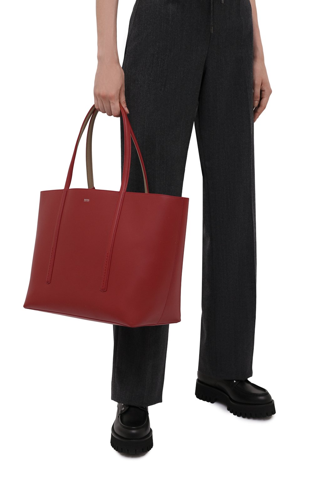 Сумка-шопер BOSS красного цвета по цене 44500 руб., арт. 50449120, фото 2 Сумка-шопер BOSS, арт. 50449120, фото 2