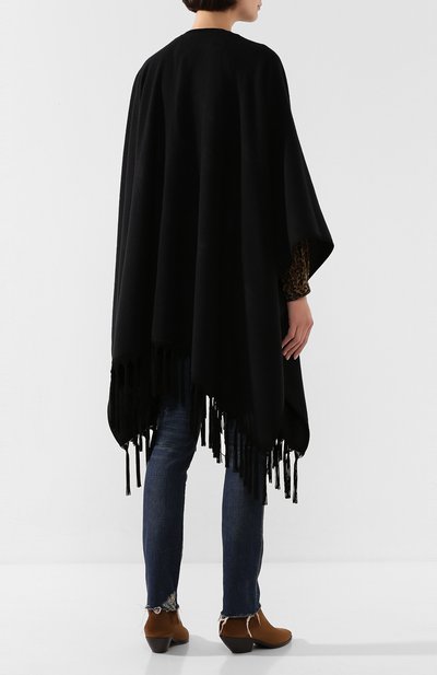Кашемировое пончо SAINT LAURENT черного цвета по цене 287000 руб., арт. 613060/3YB35, фото 4 Кашемировое пончо SAINT LAURENT, арт. 613060/3YB35, фото 4