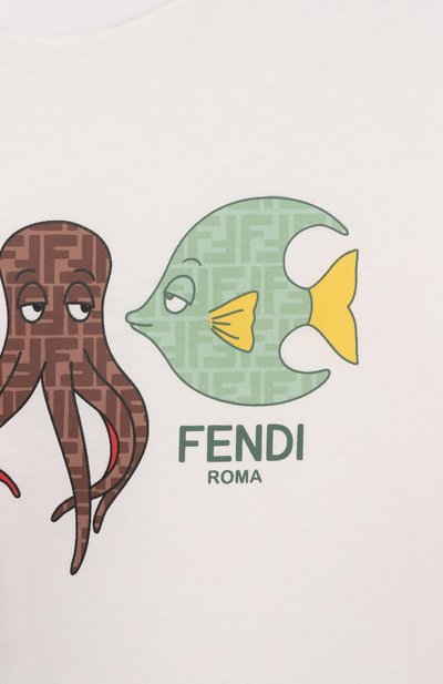 Хлопковая футболка FENDI, арт. JMI505/7AJ/3A-6A, фото 3