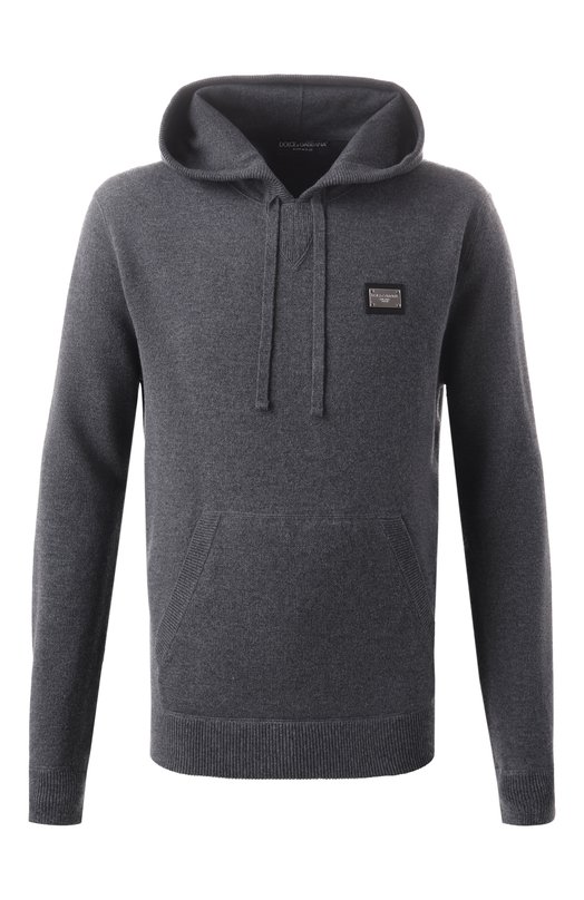 Худи из шерсти и кашемира Dolce & Gabbana GX033T/JEMQ3 Серый GX033T/JEMQ3