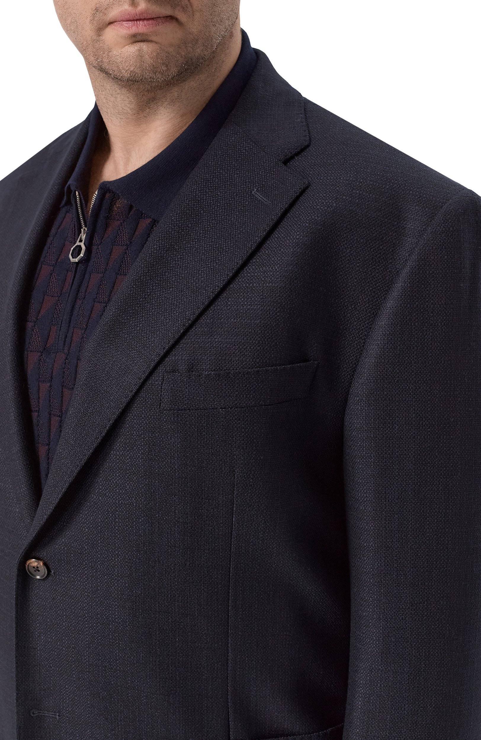 Шерстяной пиджак CORNELIANI темно-синего цвета по цене 116500 руб., арт. 286018/2A16527, фото 5 Шерстяной пиджак CORNELIANI, арт. 286018/2A16527, фото 5