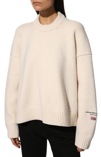 Шерстяной свитер ALEXANDER WANG кремового цвета по цене 78800 руб., арт. 1KC1201088, фото 3 Шерстяной свитер ALEXANDER WANG, арт. 1KC1201088, фото 3