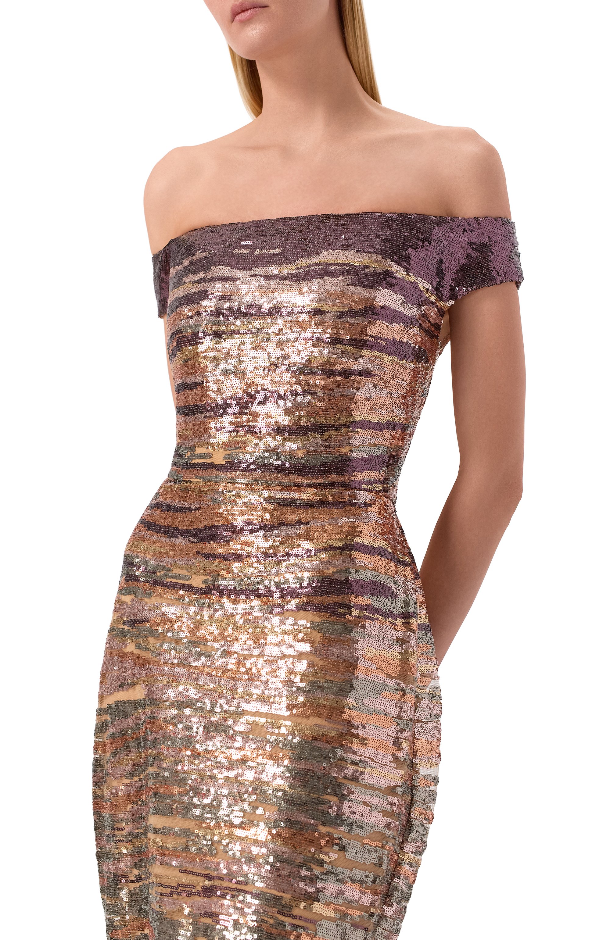 Платье с отделкой пайетками ELIE SAAB, арт. D1014NR26/YA053, фото 4