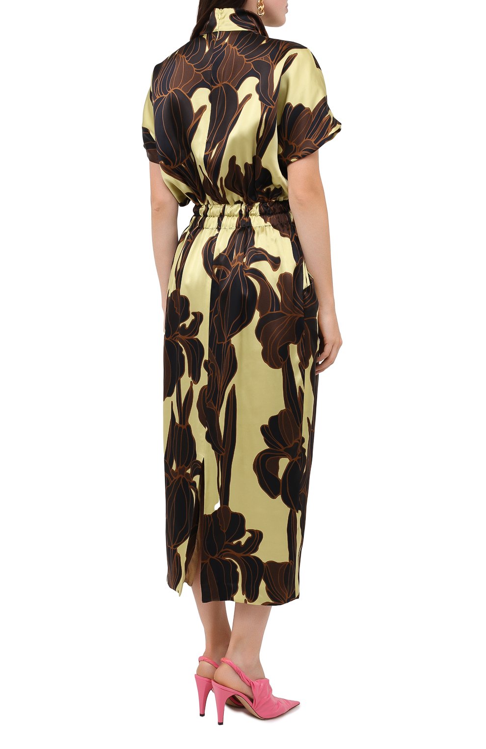 Шелковое платье DRIES VAN NOTEN желтого цвета по цене 136500 руб., арт. 202-38661-1135, фото 4 Шелковое платье DRIES VAN NOTEN, арт. 202-38661-1135, фото 4