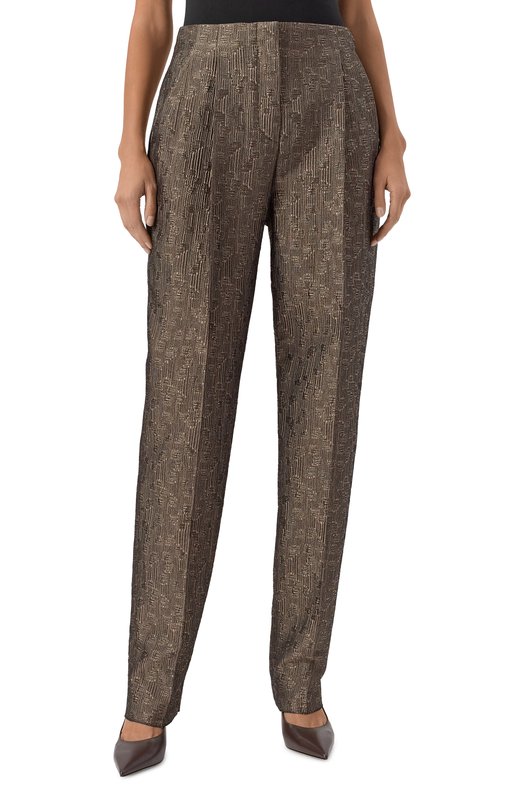 Брюки из шелка и шерсти Giorgio Armani GW001569/TE16797 Бронзовый  GW001569/TE16797 Фото 3