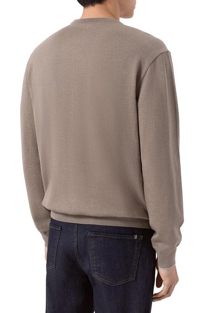 Джемпер из шелка и хлопка PAUL&SHARK хаки цвета по цене 79300 руб., арт. 26411520_001, фото 4 Джемпер из шелка и хлопка PAUL&SHARK, арт. 26411520_001, фото 4