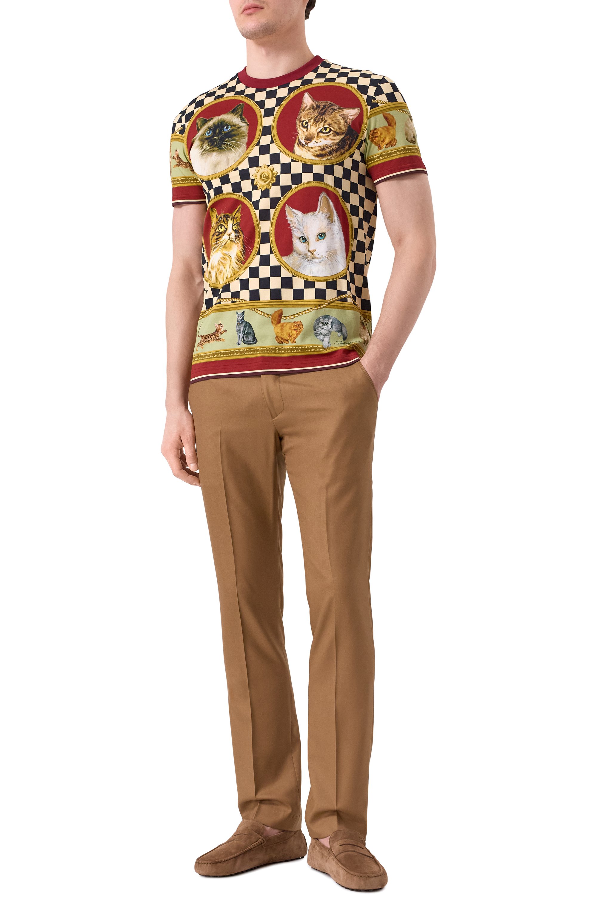 Хлопковая футболка DOLCE & GABBANA разноцветного цвета по цене 95050 руб., арт. G8RN8T/II7GZ, фото 2 Хлопковая футболка DOLCE & GABBANA, арт. G8RN8T/II7GZ, фото 2