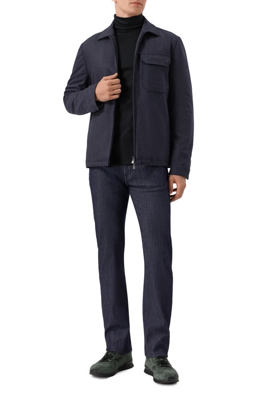 Замшевые кроссовки Kiton USSA114N0010806 Хаки  USSA114N0010806 Фото 2