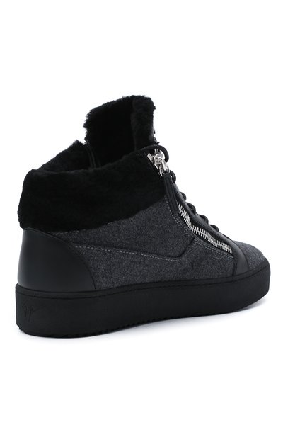 Текстильные кеды GIUSEPPE ZANOTTI DESIGN серого цвета по цене 73200 руб., арт. RU00003/001, фото 4 Текстильные кеды GIUSEPPE ZANOTTI DESIGN, арт. RU00003/001, фото 4