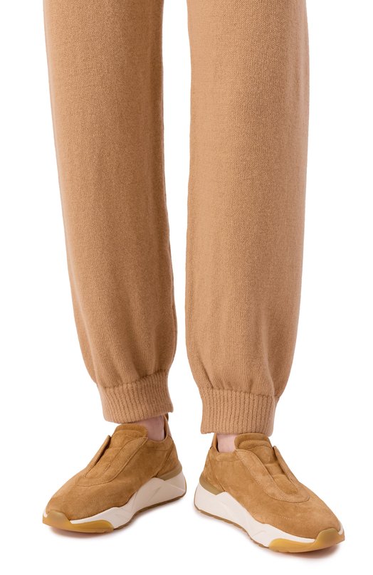 Замшевые кроссовки Santoni WBIG61431BTTKEAU Бежевый  WBIG61431BTTKEAU Фото 2
