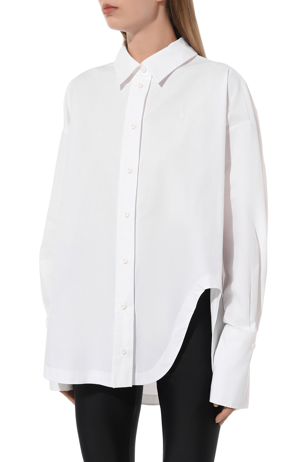Хлопковая рубашка THE ATTICO белого цвета по цене 58750 руб., арт. 227WCH04, фото 3 Хлопковая рубашка THE ATTICO, арт. 227WCH04, фото 3