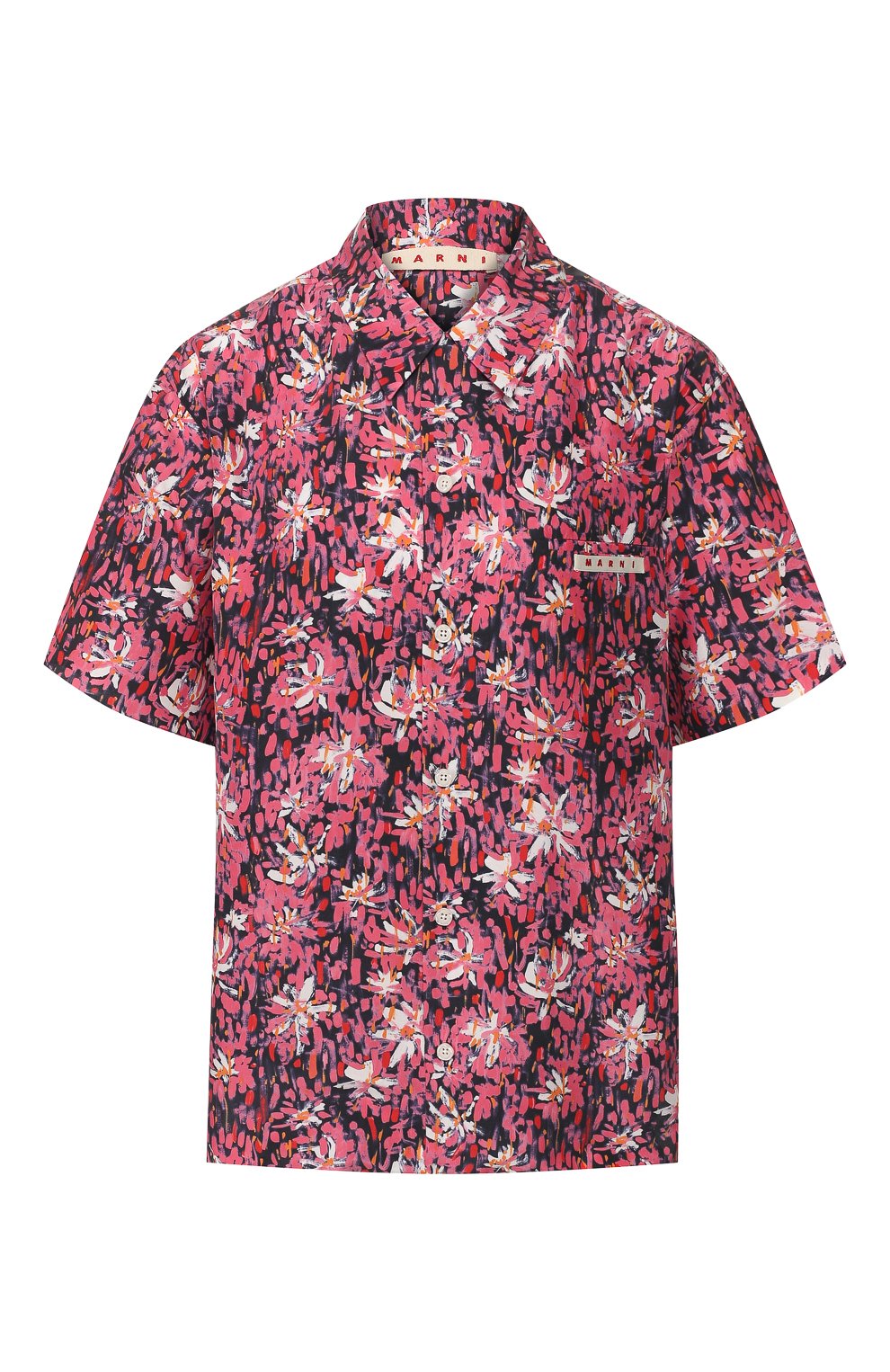 Шелковая рубашка MARNI фиолетового цвета по цене 71500 руб., арт. CAMAW49X00/TSF36, фото 1 Шелковая рубашка MARNI, арт. CAMAW49X00/TSF36, фото 1