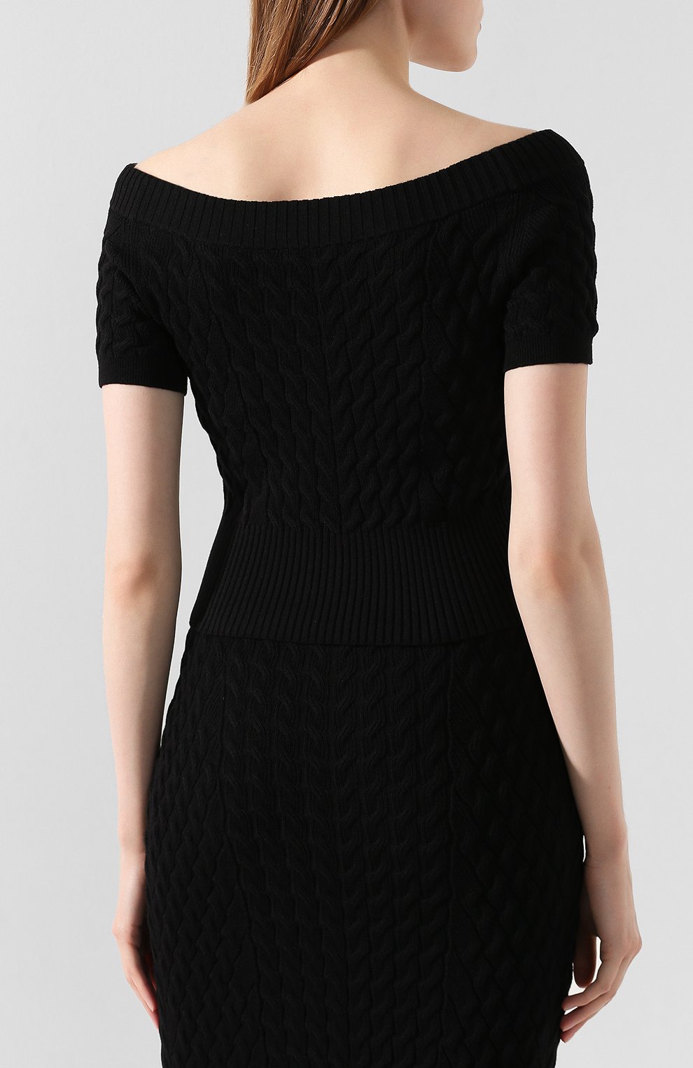 Шерстяной топ ALEXANDER MCQUEEN черного цвета по цене 77150 руб., арт. 585180/Q1AB0, фото 4 Шерстяной топ ALEXANDER MCQUEEN, арт. 585180/Q1AB0, фото 4