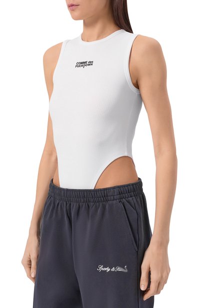 Хлопковое боди COMME DES FUCKDOWN белого цвета по цене 8410 руб., арт. CFABW01673, фото 3 Хлопковое боди COMME DES FUCKDOWN, арт. CFABW01673, фото 3