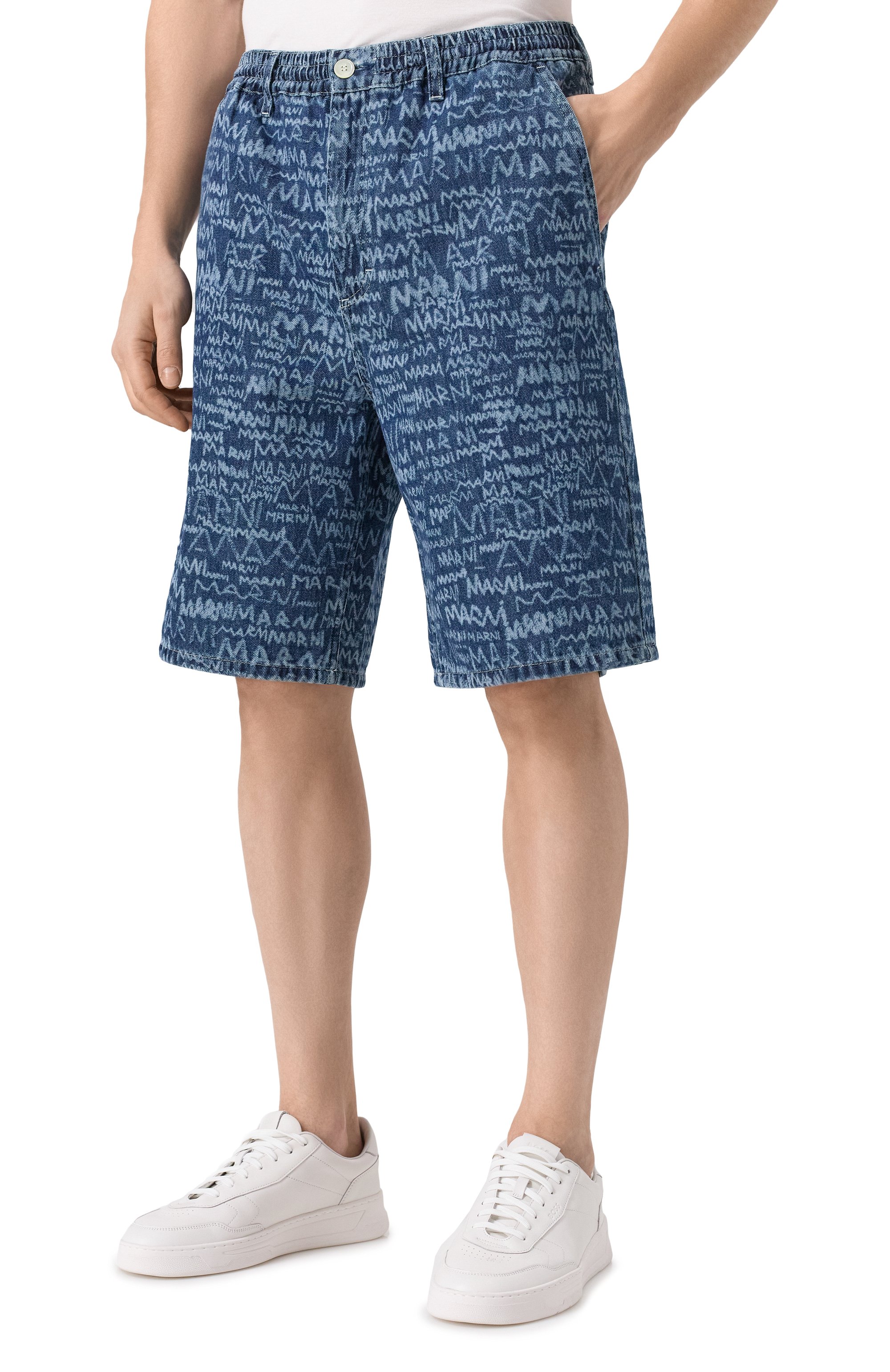 Джинсовые шорты MARNI синего цвета по цене 95900 руб., арт. PUJU0070A0/USCX38, фото 3 Джинсовые шорты MARNI, арт. PUJU0070A0/USCX38, фото 3