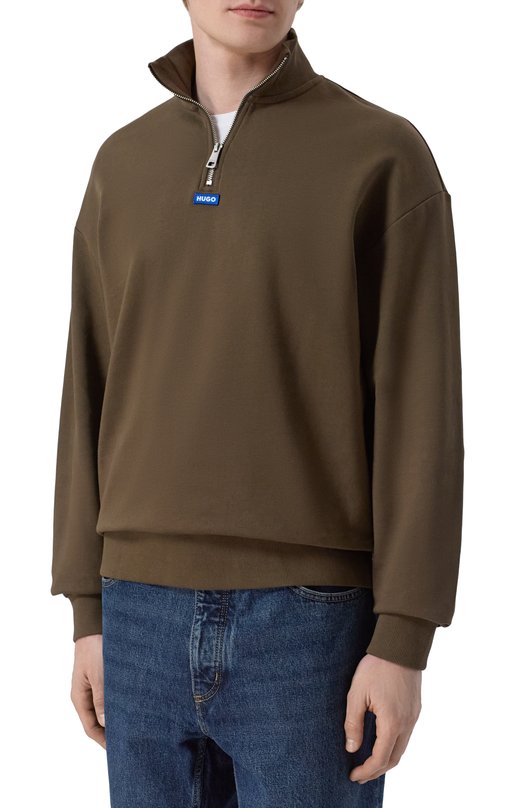 Хлопковый анорак HUGO Blue 50522367 Коричневый  50522367 Фото 3