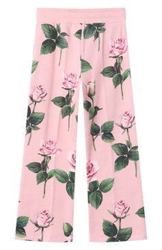 Детские хлопковые брюки DOLCE & GABBANA розового цвета, арт. L5JPF7/HS7P0/8-14 | Фото 2 (Нос: Не проставлено; Материал сплава: Проставлено; Случай: Повседневный; Материал внешний: Хлопок; Ростовка одежда: 10 - 11 лет | 140 - 146см, 13 - 15 лет | 158 см, 8 лет | 128 см)