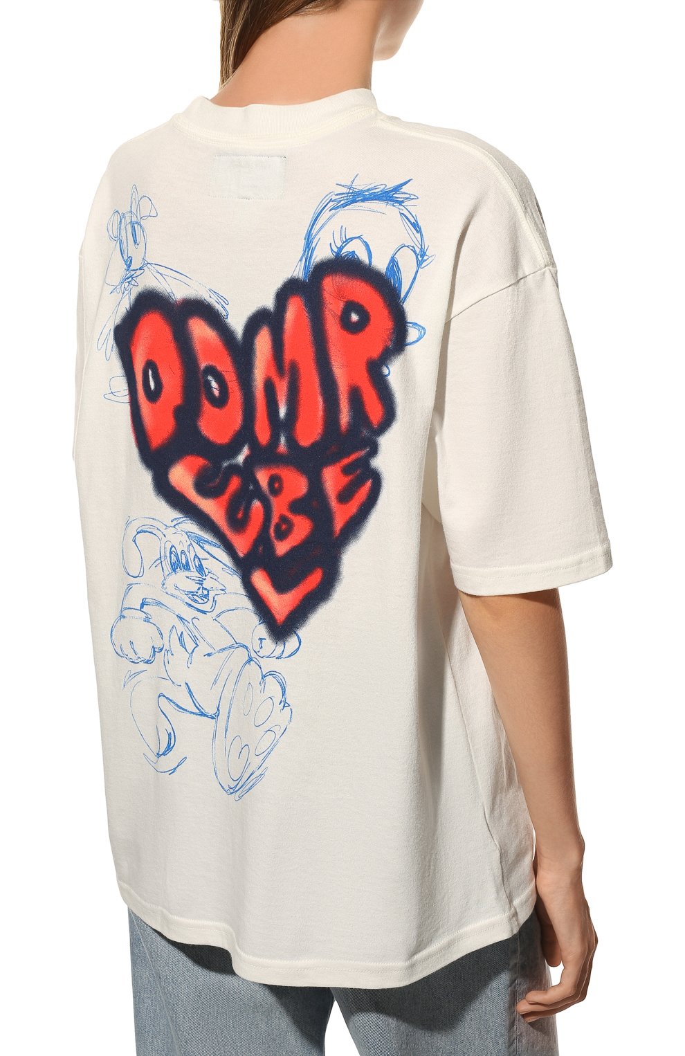Хлопковая футболка DOMREBEL кремового цвета по цене 15550 руб., арт. CHARMED/T-SHIRT/W, фото 4 Хлопковая футболка DOMREBEL, арт. CHARMED/T-SHIRT/W, фото 4