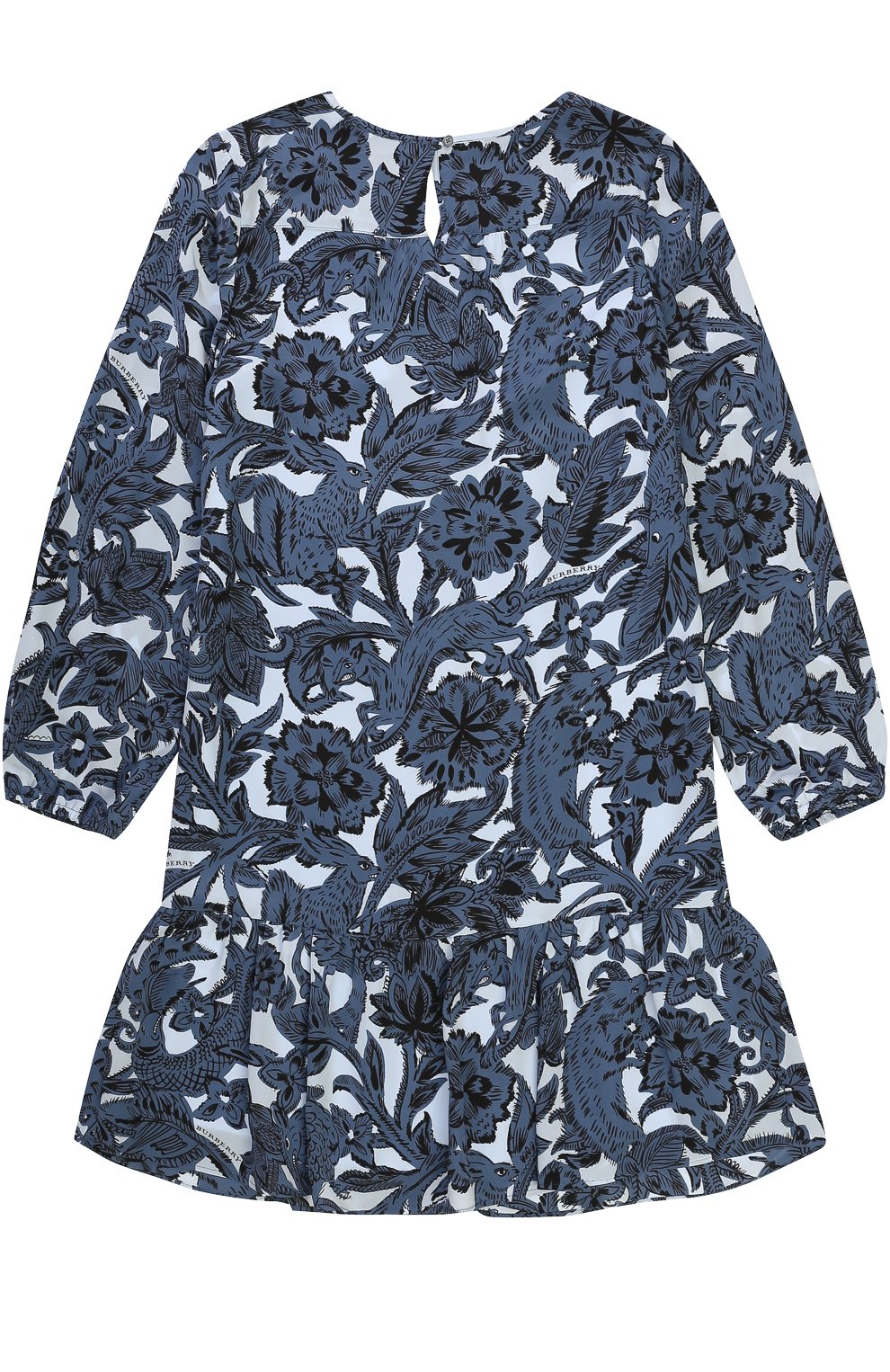 Шелковое мини-платье с оборкой и принтом BURBERRY, арт. 4052836, фото 2