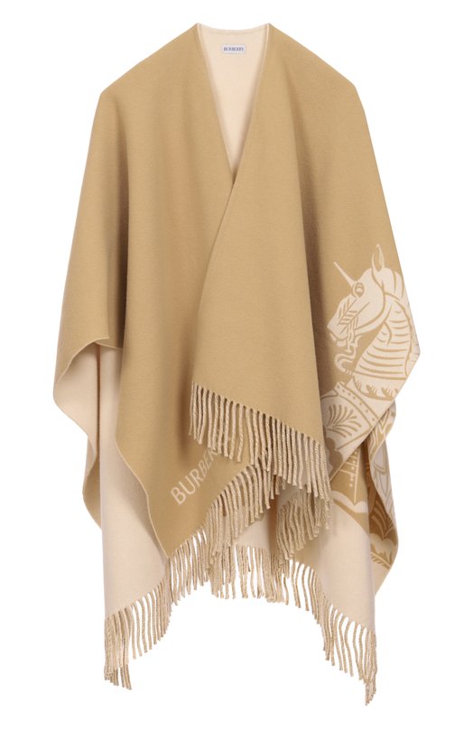 Пончо из шерсти и кашемира Burberry 8110229 Бежевый 8110229