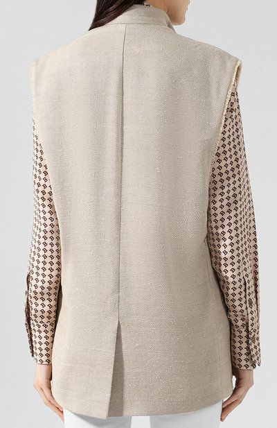 Жилет из смеси шелка и льна на пуговице KITON, арт. D45538K09P8001000, фото 4